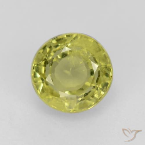 0.70ct Natural Amarillo medio Granate grosularita, Redondo, VS
