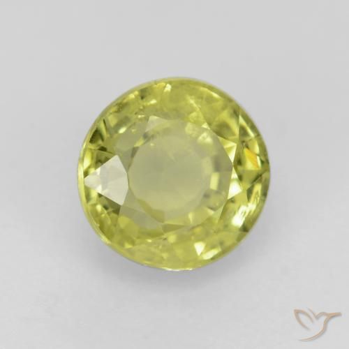 Granate grosularita Amarillo medio natural de 0.70 ct, Redondo, VS