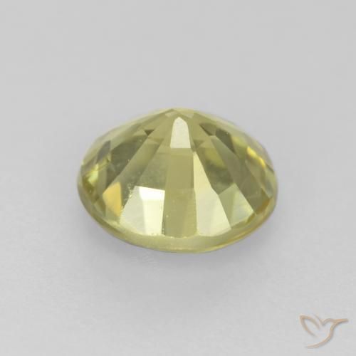 Granate grosularita Amarillo claro medio natural de 0.60 ct, Redondo, VS