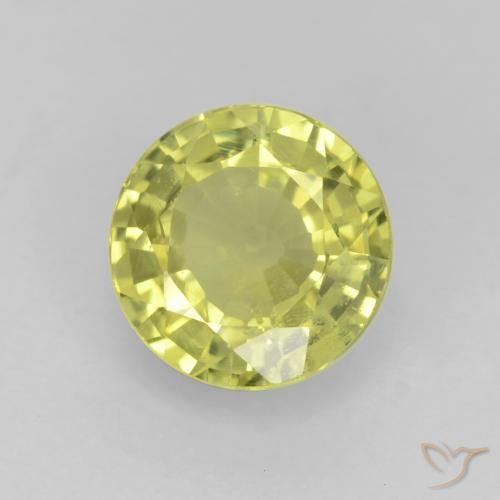 0.58ct Natural Amarillo medio Granate grosularita, Redondo, VS