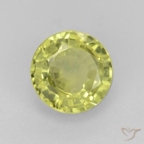 Granate grosularita Amarillo medio natural de 0.58 ct, Redondo, VS