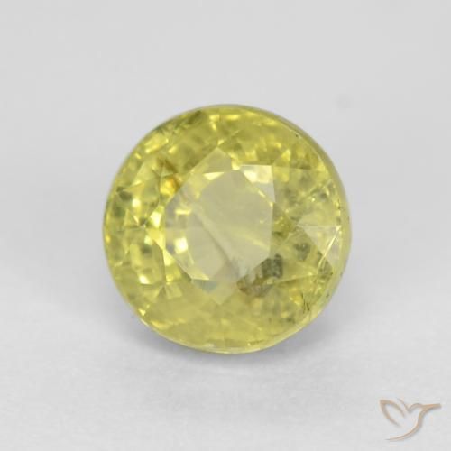 Granate grosularita Amarillo medio natural de 0.70 ct, Redondo, VS
