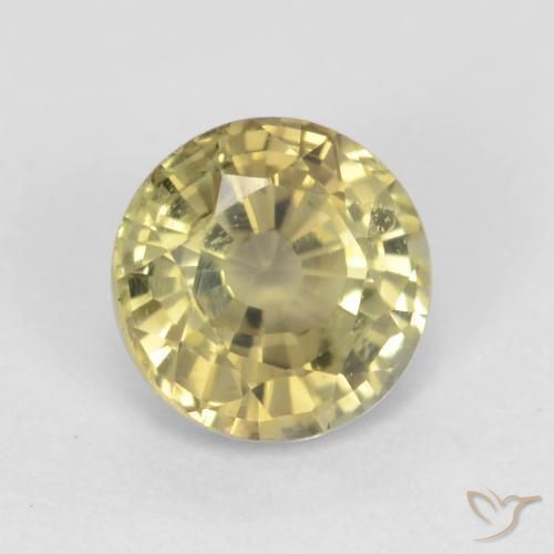 Granate grosularita Amarillo-dorado claro natural de 0.65 ct, Redondo, VS