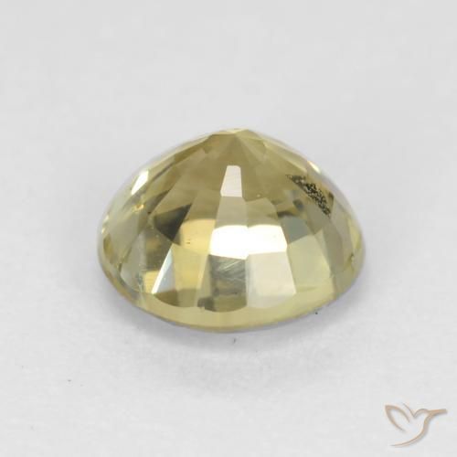 Granate grosularita Amarillo-dorado claro natural de 0.65 ct, Redondo, VS
