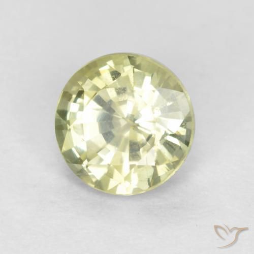 Granate grosularita Amarillo claro natural de 0.56 ct, Redondo, VS