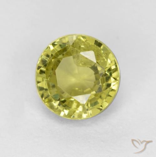 0.54ct Natural Amarillo verdoso Granate grosularita, Redondo, VS-SI