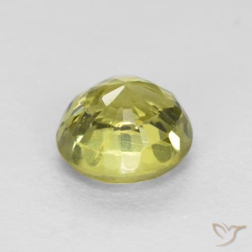 Granate grosularita Amarillo verdoso natural de 0.54 ct, Redondo, VS-SI