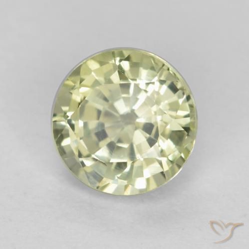Granate grosularita Amarillo claro natural de 0.63 ct, Redondo, VVS-VS
