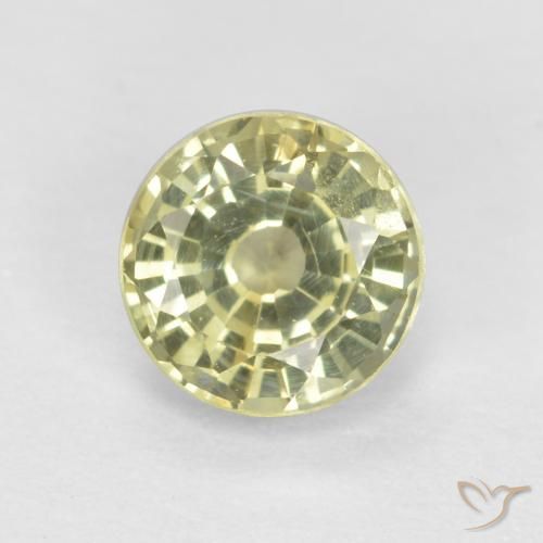 0.59ct Natural Amarillo medio Granate grosularita, Redondo, VS-SI