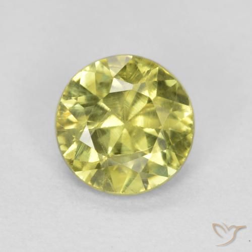 0.48ct Natural Amarillo verdoso claro Granate grosularita, Redondo, VS-SI