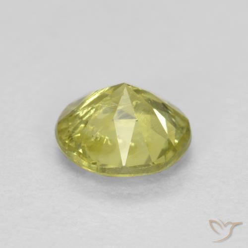 Granate grosularita Amarillo verdoso claro natural de 0.48 ct, Redondo, VS-SI