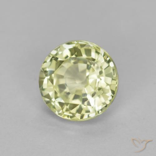Granate grosularita Amarillo verdoso claro natural de 0.54 ct, Redondo, VS