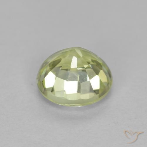 Granate grosularita Amarillo verdoso claro natural de 0.54 ct, Redondo, VS