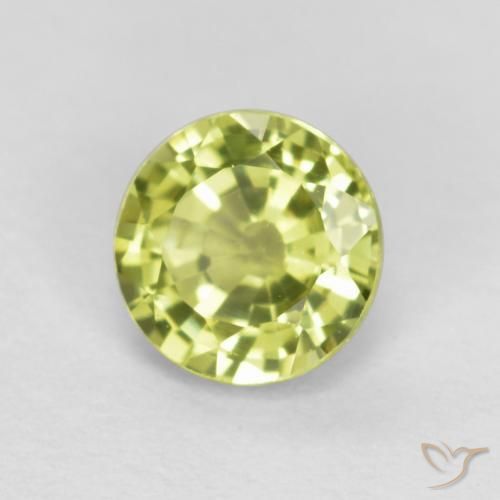 Granate grosularita Amarillo limón claro natural de 0.46 ct, Redondo, VS