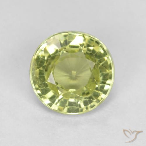 0.51ct Natural Verde amarillo Granate grosularita, Redondo, VS