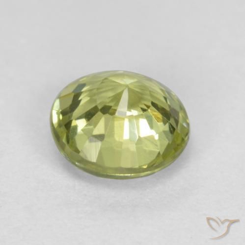 Granate grosularita Verde amarillo natural de 0.51 ct, Redondo, VS