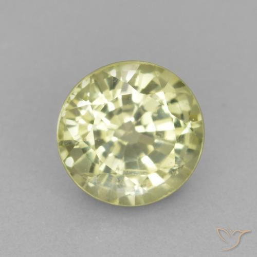 Granate grosularita Amarillo claro natural de 0.56 ct, Redondo, VS-SI