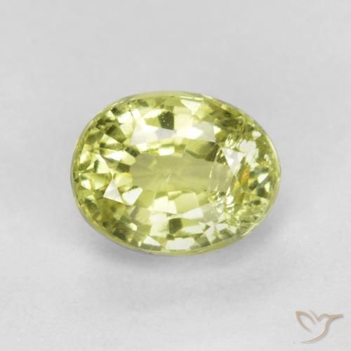 Granate grosularita Amarillo limón natural de 0.50 ct, Corte Óvalo, VS-SI