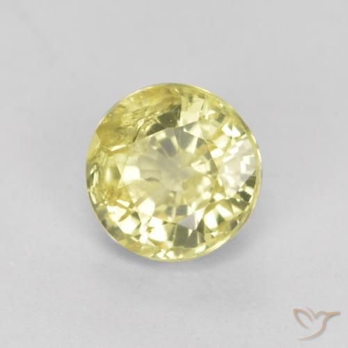 Granate grosularita Amarillo claro natural de 0.46 ct, Redondo, VS-SI