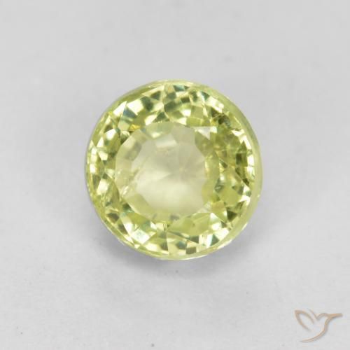 0.54ct Natural Amarillo verdoso Granate grosularita, Redondo, VS-SI