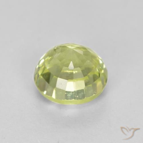 Granate grosularita Amarillo verdoso natural de 0.54 ct, Redondo, VS-SI