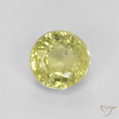 0.47ct Natural Amarillo muy pálido Granate grosularita, Redondo, VS-SI