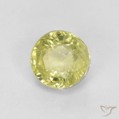 Granate grosularita Amarillo muy pálido natural de 0.47 ct, Redondo, VS-SI