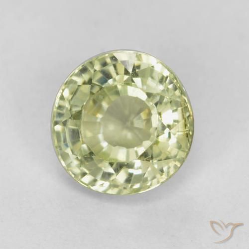 Granate grosularita Amarillo verdoso claro natural de 0.51 ct, Redondo, VS