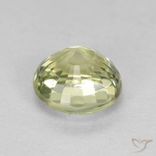 Granate grosularita Amarillo verdoso claro natural de 0.51 ct, Redondo, VS