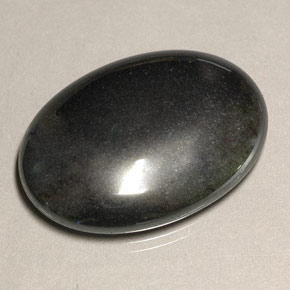 Hematita gris natural de 55,74 ct, corte óvalo, opaco