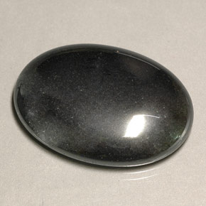 Hematita gris natural de 55,74 ct, corte óvalo, opaco