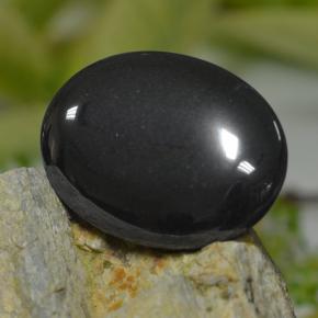 Hematita gris natural de 53,75 ct, corte óvalo, opaco