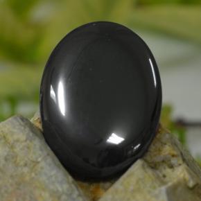 Hematita gris natural de 53,75 ct, corte óvalo, opaco