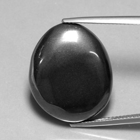 Hematita gris natural de 34,19 ct, corte óvalo, opaco