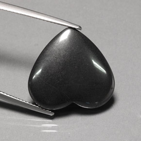Hematita gris natural de 22,95 ct, forma de corazón, opaco