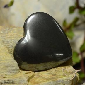Hematites Gris oscuro natural de 23.85 ct, Corazón, Opaco