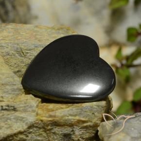 Hematites Gris oscuro natural de 23.85 ct, Corazón, Opaco