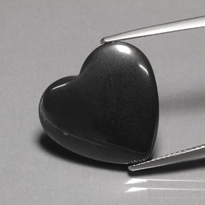 Hematita gris natural de 22,95 ct, forma de corazón, opaco