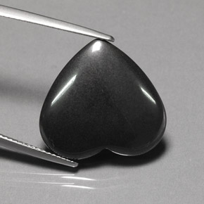 Hematita gris natural de 22,95 ct, forma de corazón, opaco