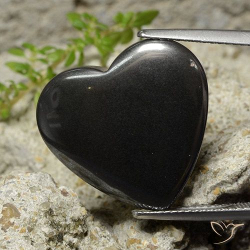 22.98ct Natural Gris negro Hematites, Corazón, Opaco