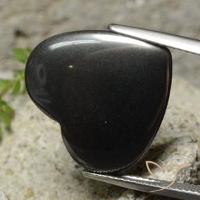Hematites Gris negro natural de 22.98 ct, Corazón, Opaco