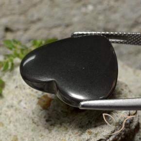 Hematites Gris negro natural de 22.98 ct, Corazón, Opaco