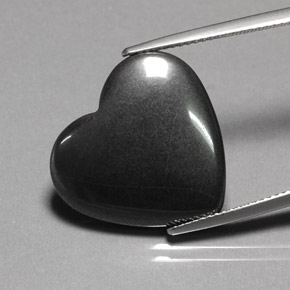 Hematita gris natural de 23,13 ct, forma de corazón, opaco