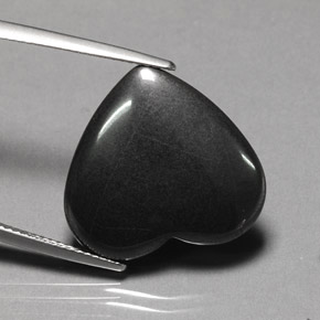 Hematita gris natural de 23,13 ct, forma de corazón, opaco
