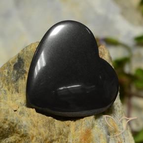 Hematites Gris negro natural de 22.81 ct, Corazón, Opaco