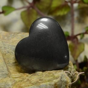 Hematites Gris oscuro natural de 22.71 ct, Corazón, Opaco