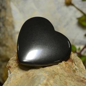 Hematita gris natural de 23,71 ct, forma de corazón, opaco