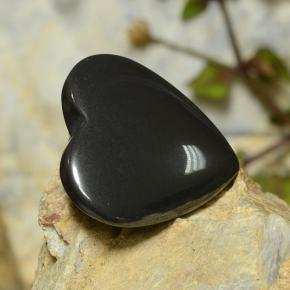 Hematita gris natural de 23,71 ct, forma de corazón, opaco