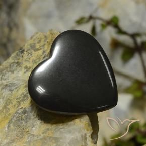 Hematites Gris negro natural de 23.44 ct, Corazón, Opaco