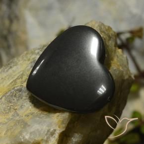Hematites Gris negro natural de 23.44 ct, Corazón, Opaco